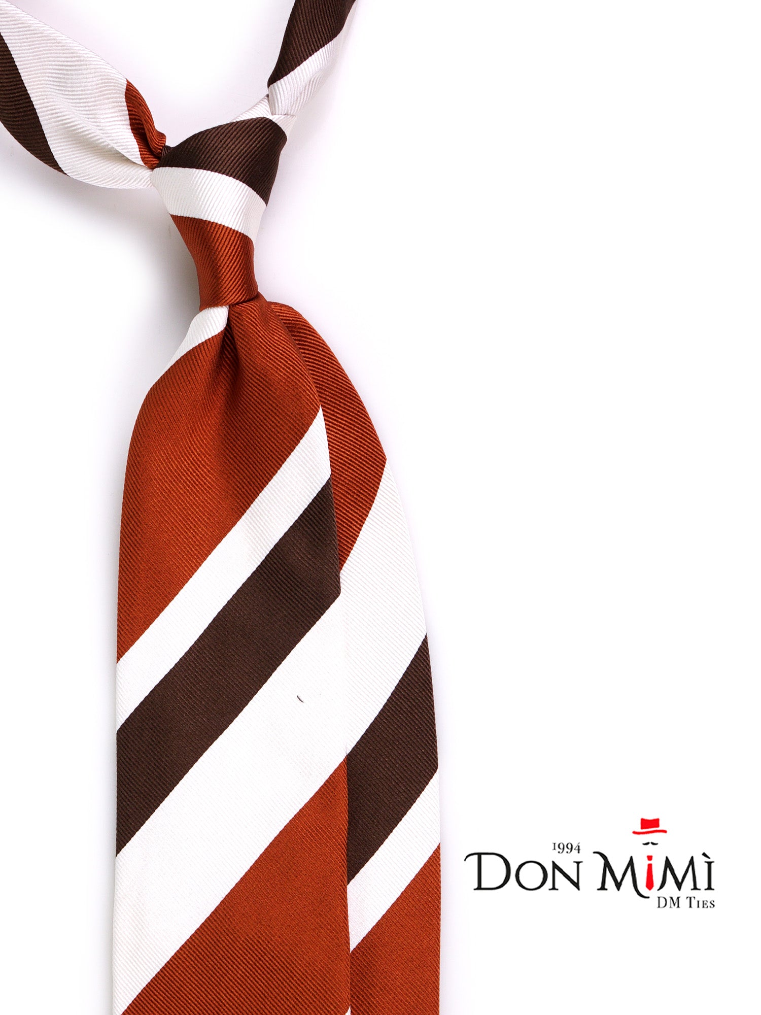 Cravatta 3 pieghe RUE in seta jacquard Marrone