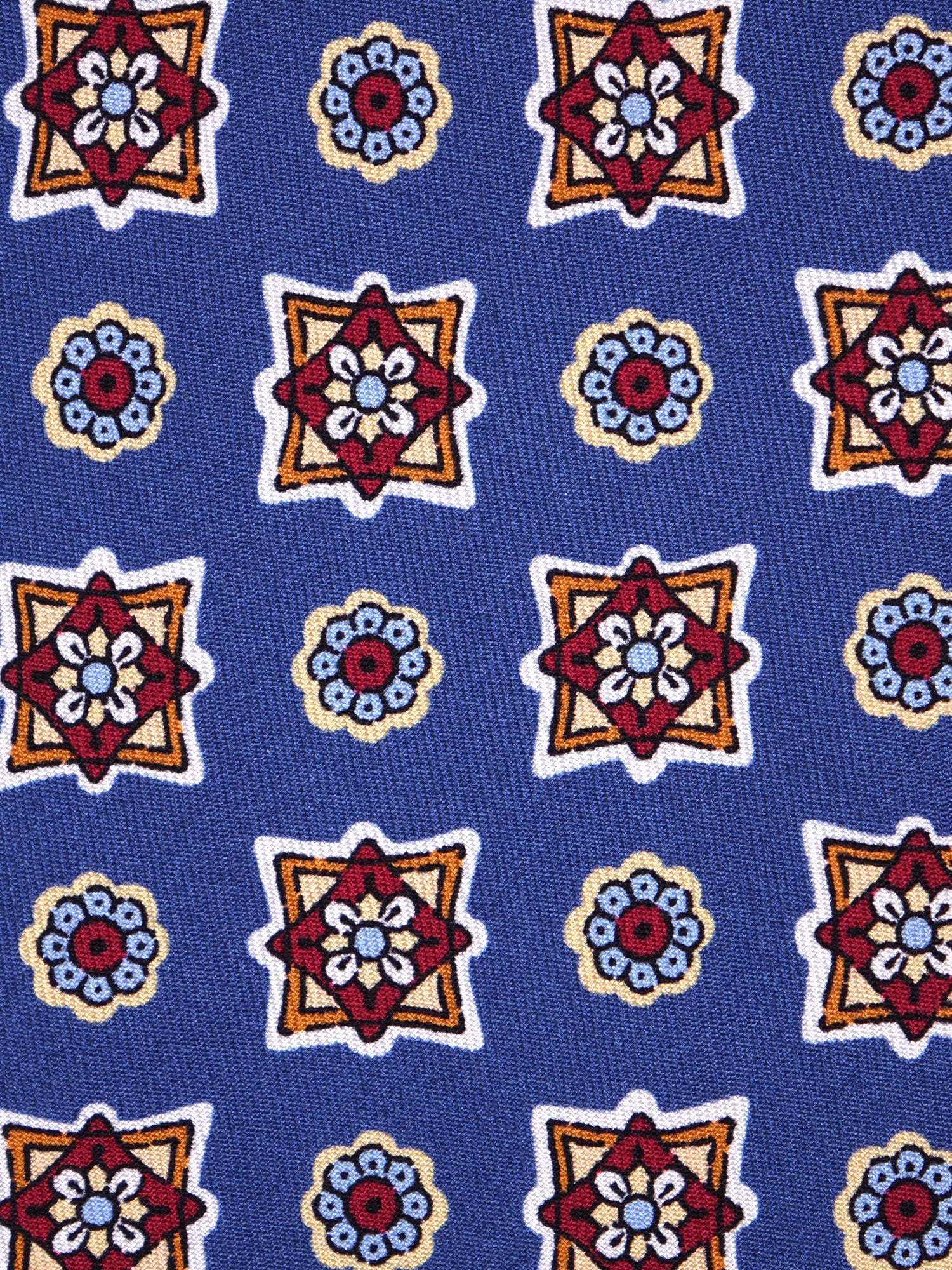 Cravatta 3 pieghe SADIE in seta stampata blu