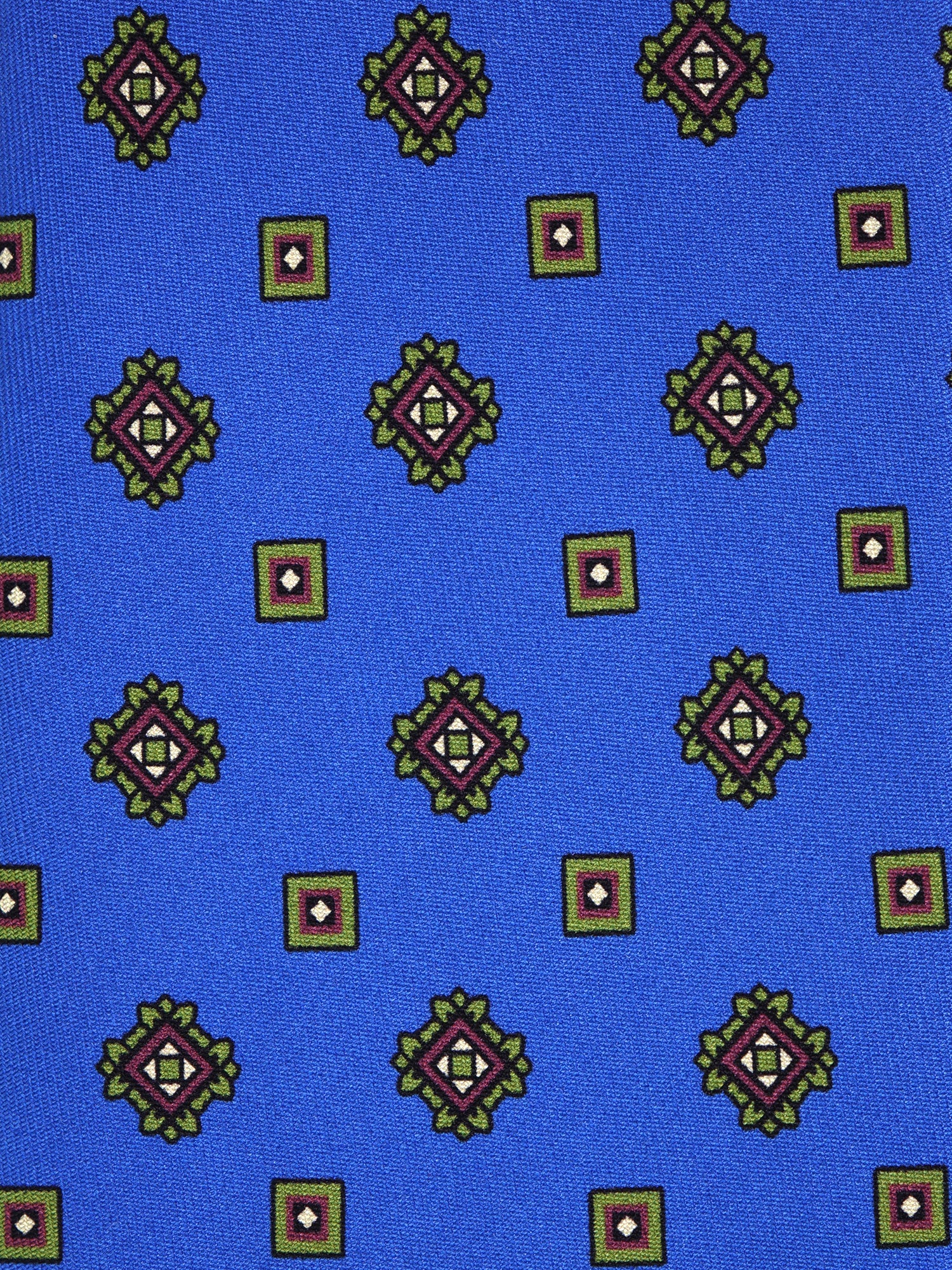 Cravatta 3 pieghe blu royal SALERNO in seta stampata