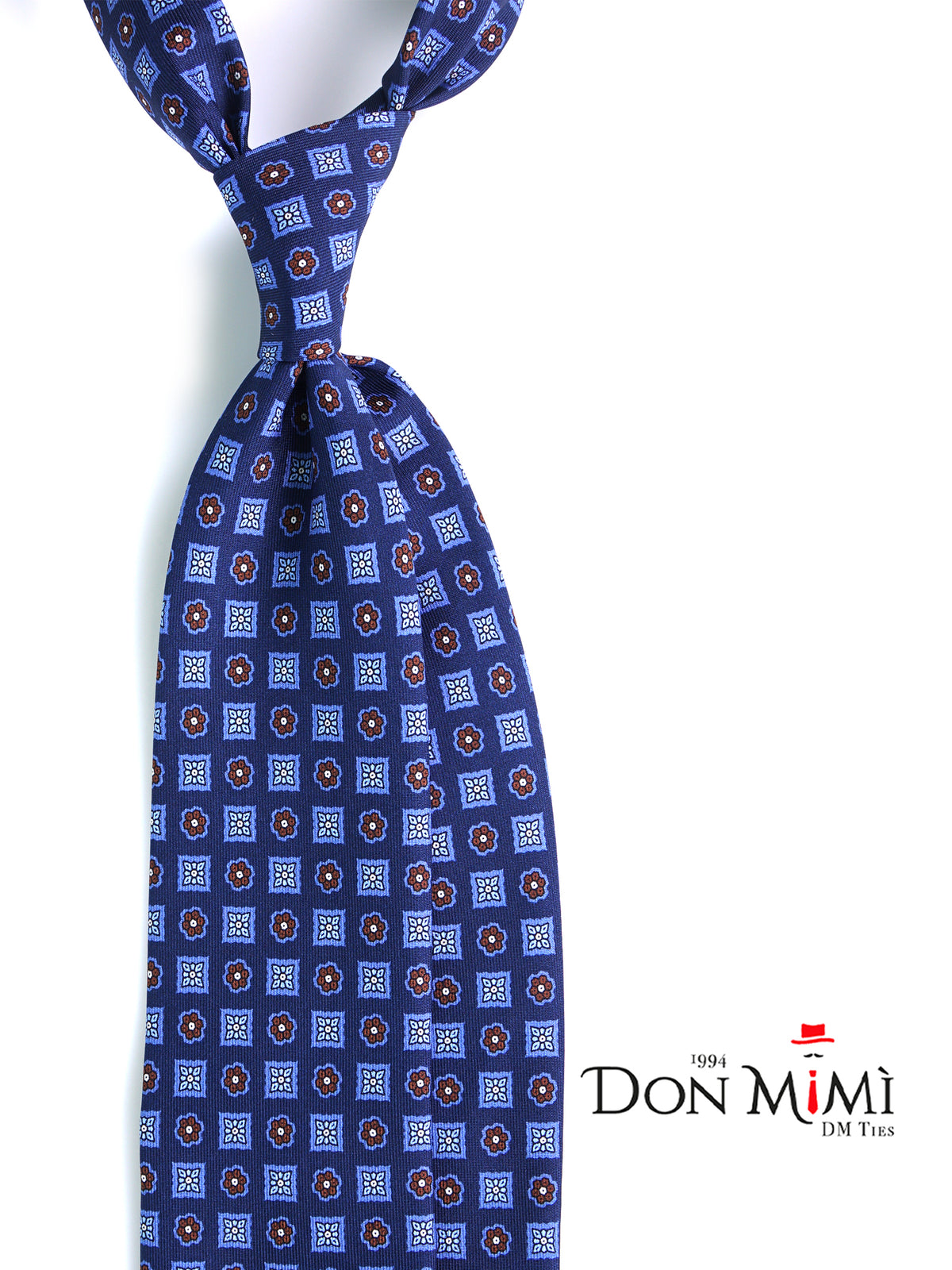 Cravatta 3 pieghe SALFRIEL in seta madder blu navy