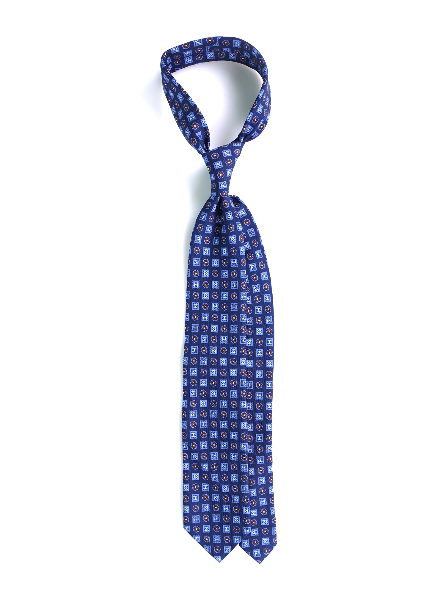 Cravatta 3 pieghe SALFRIEL in seta madder blu navy