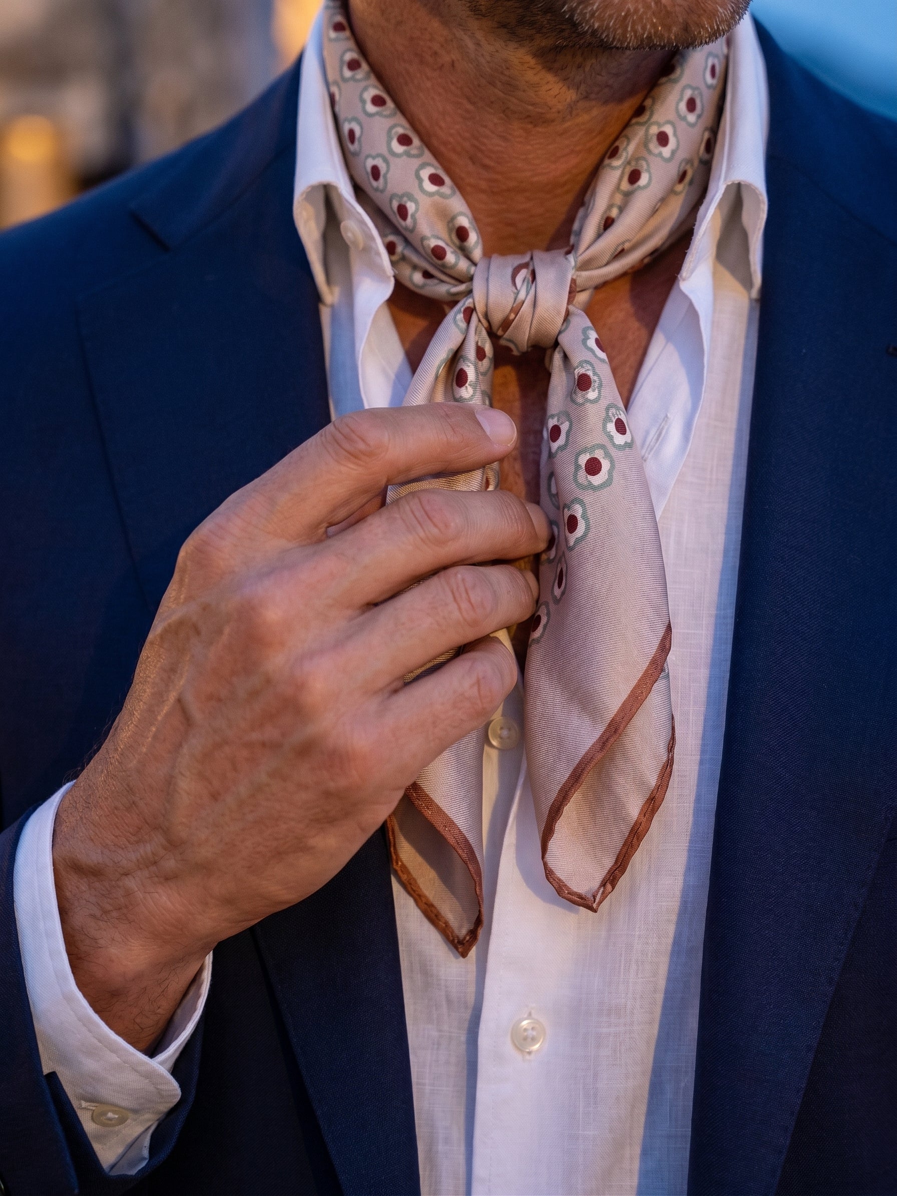 Foulard SAME beige in seta stampata