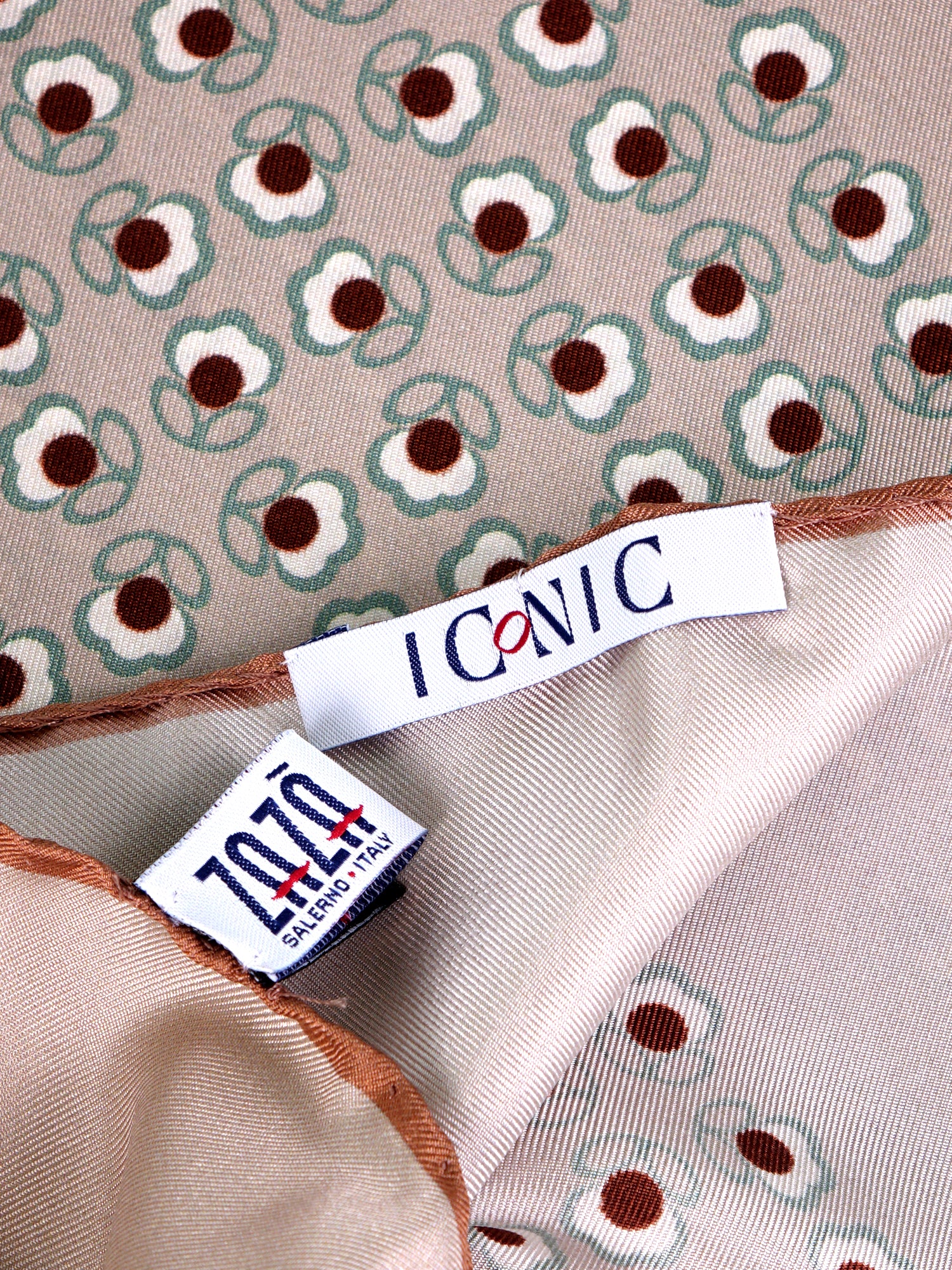 Foulard SAME beige in seta stampata