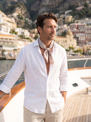 Foulard SAME beige in seta stampata