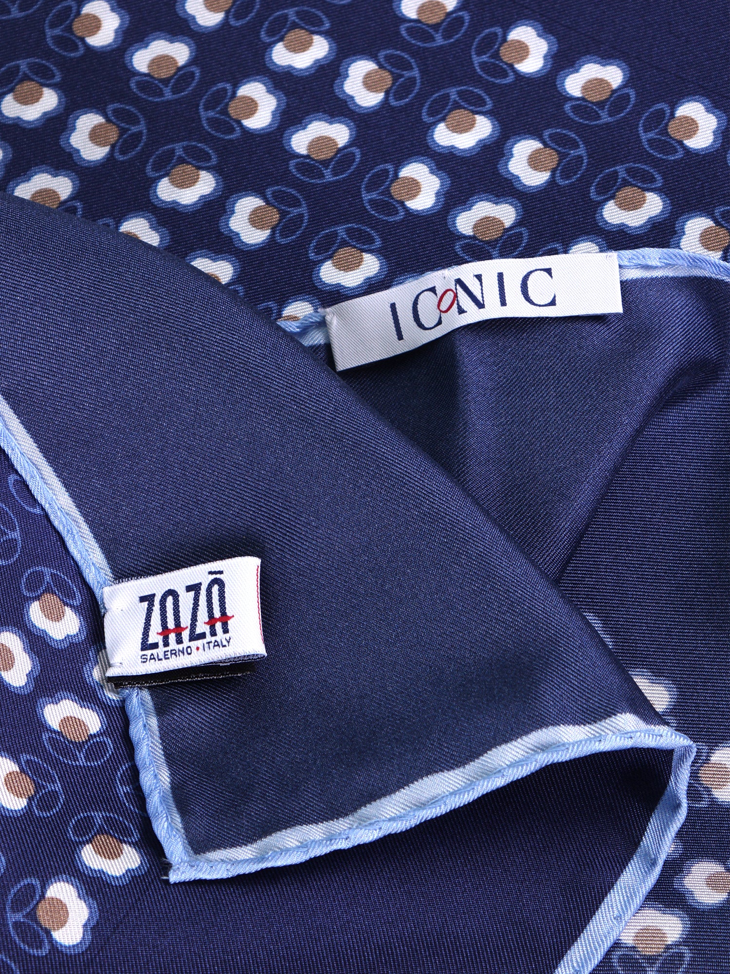 Foulard SAME blu in seta stampata