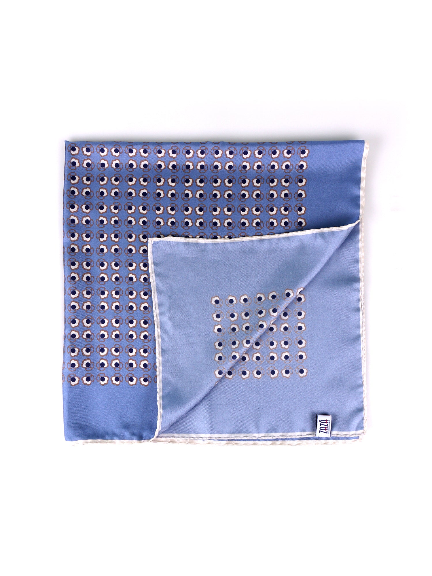 Foulard SAME celeste in seta stampata