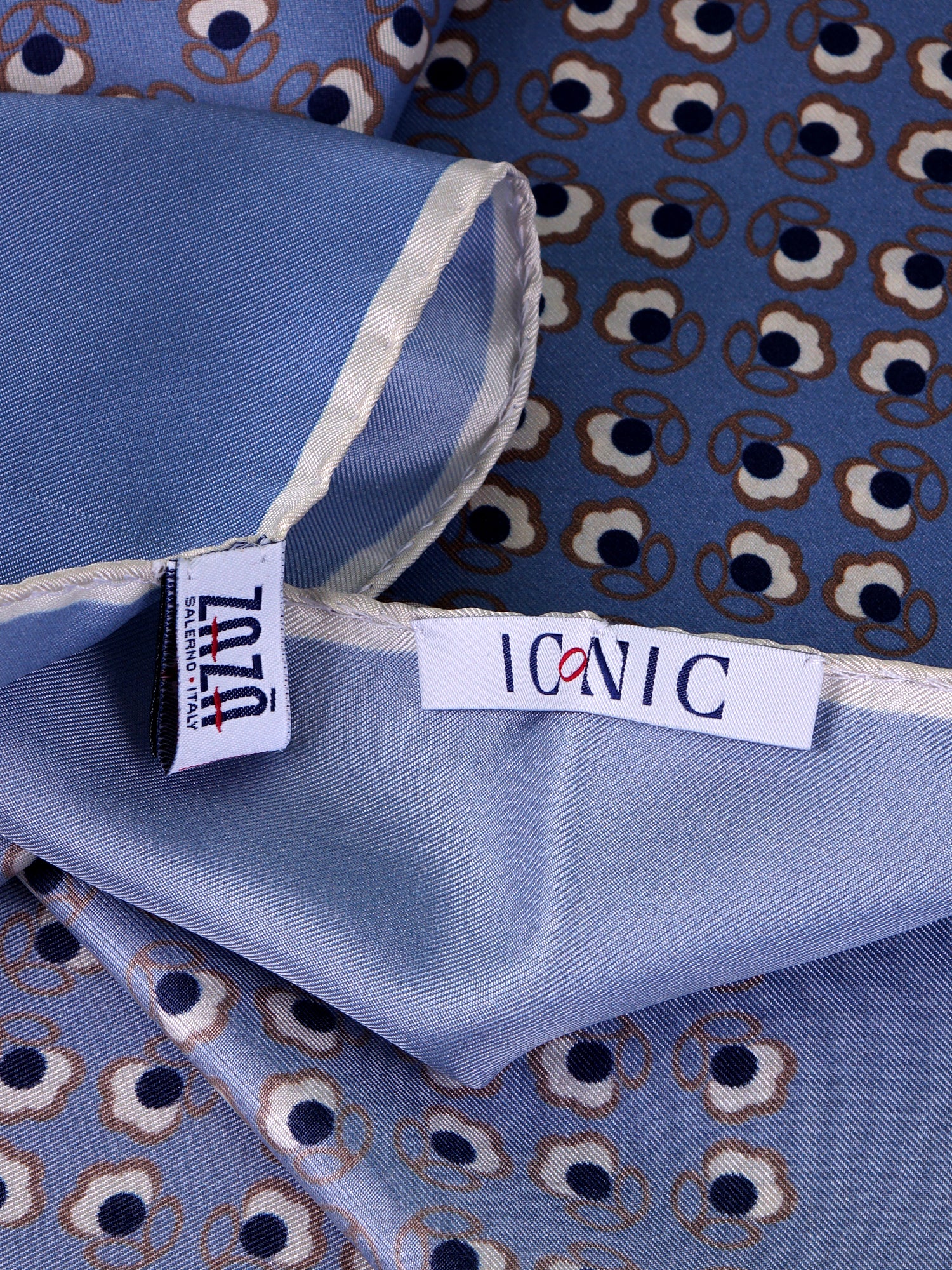Foulard SAME celeste in seta stampata