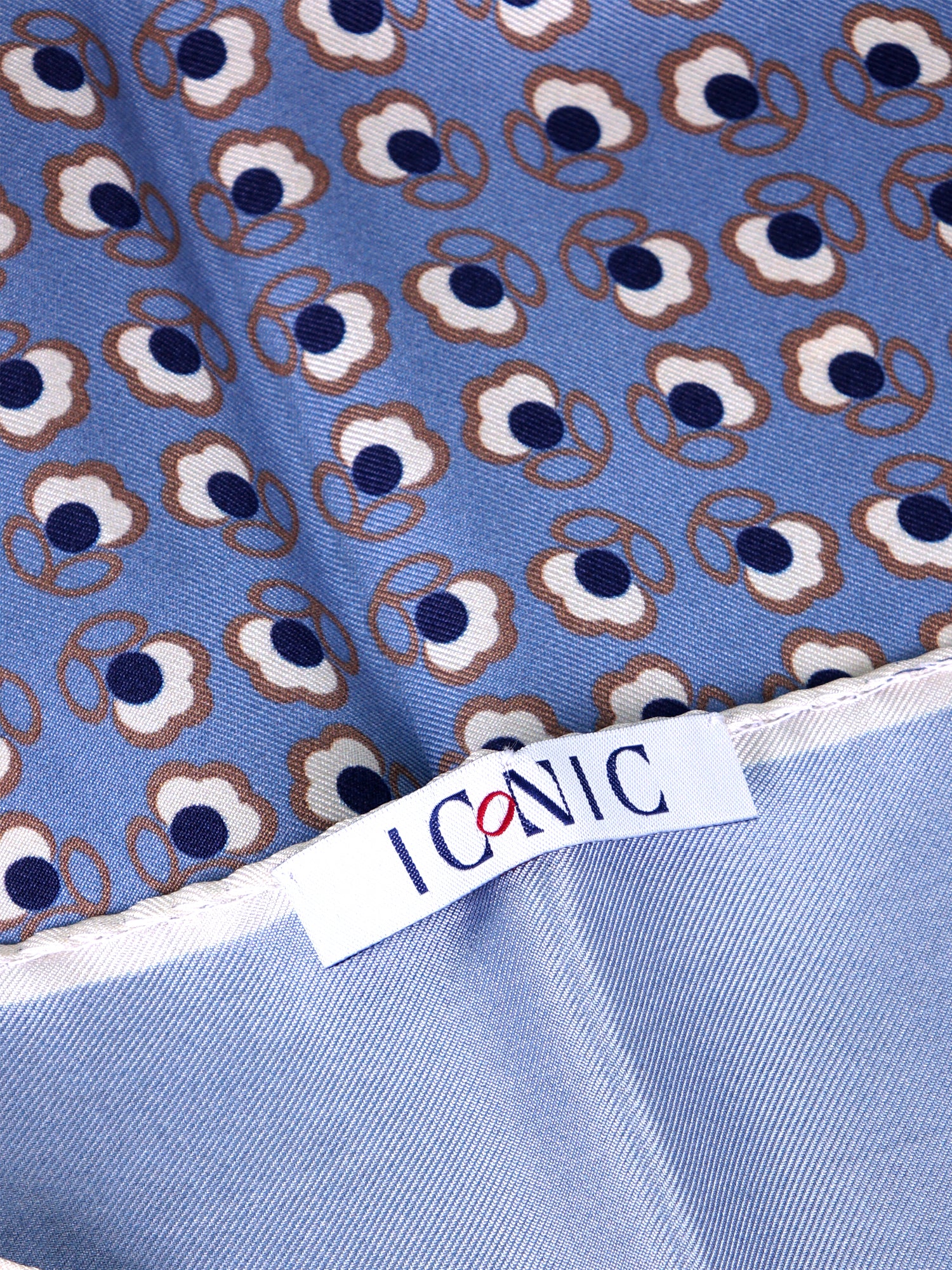 Foulard SAME celeste in seta stampata