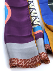 ETHNIC Multicolor Printed Pure Silk Scarf