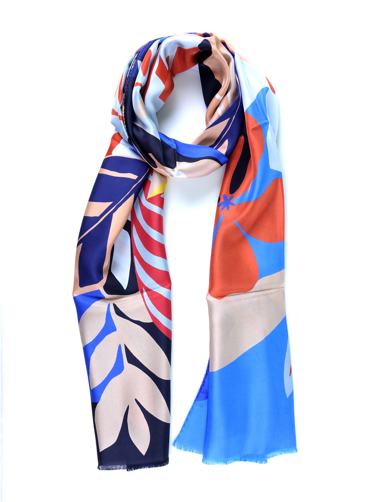 ETHNIC Multicolor Printed Pure Silk Scarf
