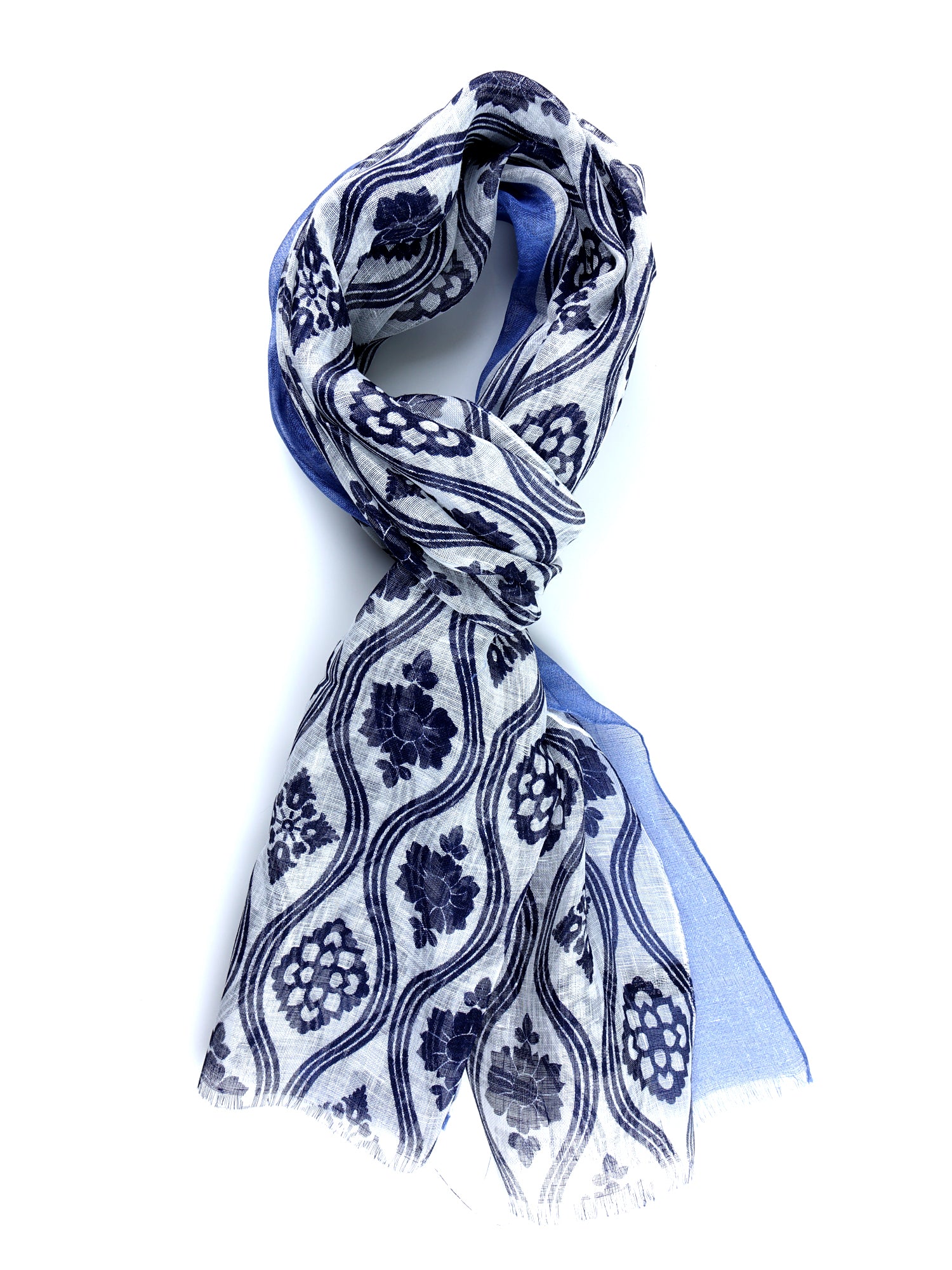 SOFFIO scarf in pure linen Blue