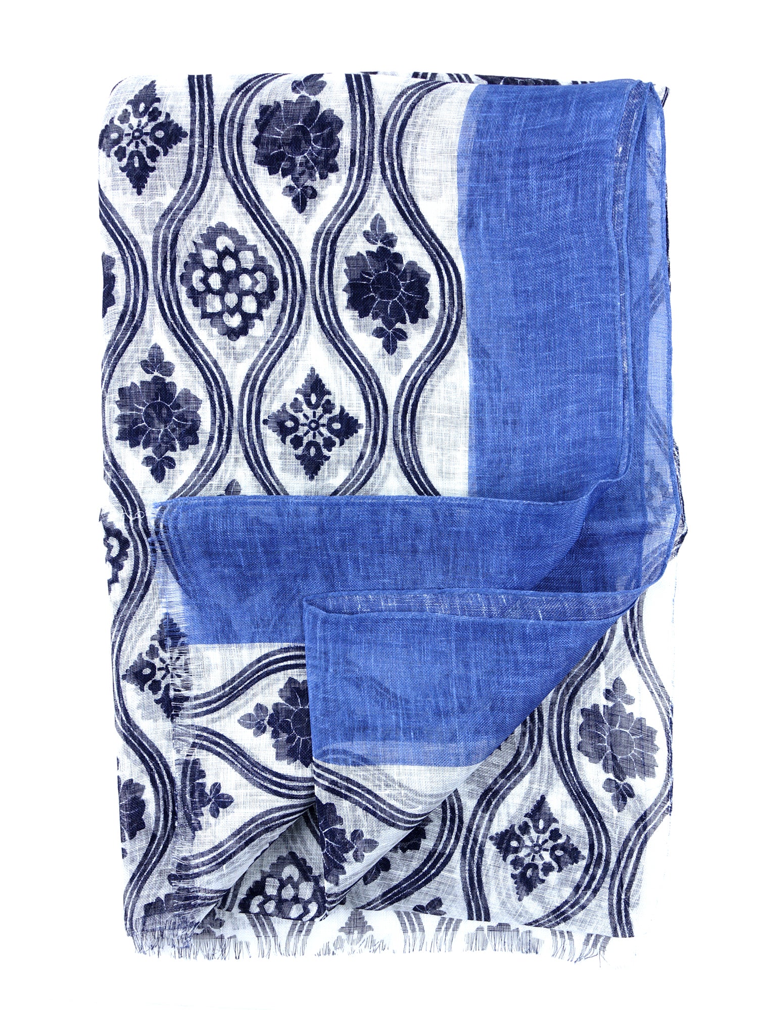 SOFFIO scarf in pure linen Blue