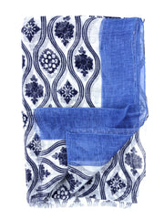 SOFFIO scarf in pure linen Blue