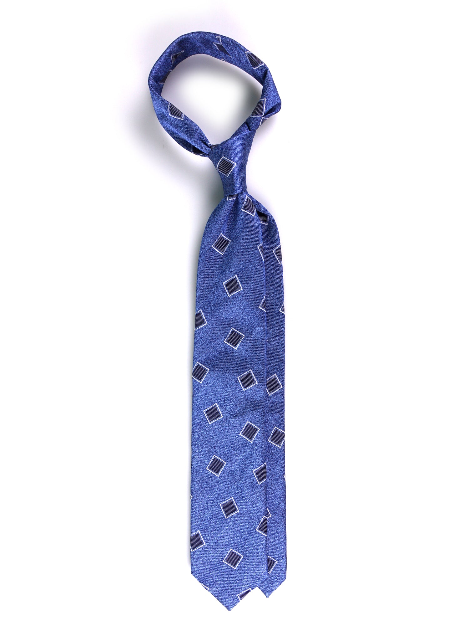 Cravatta 3 pieghe SEAL in seta jacquard Blu