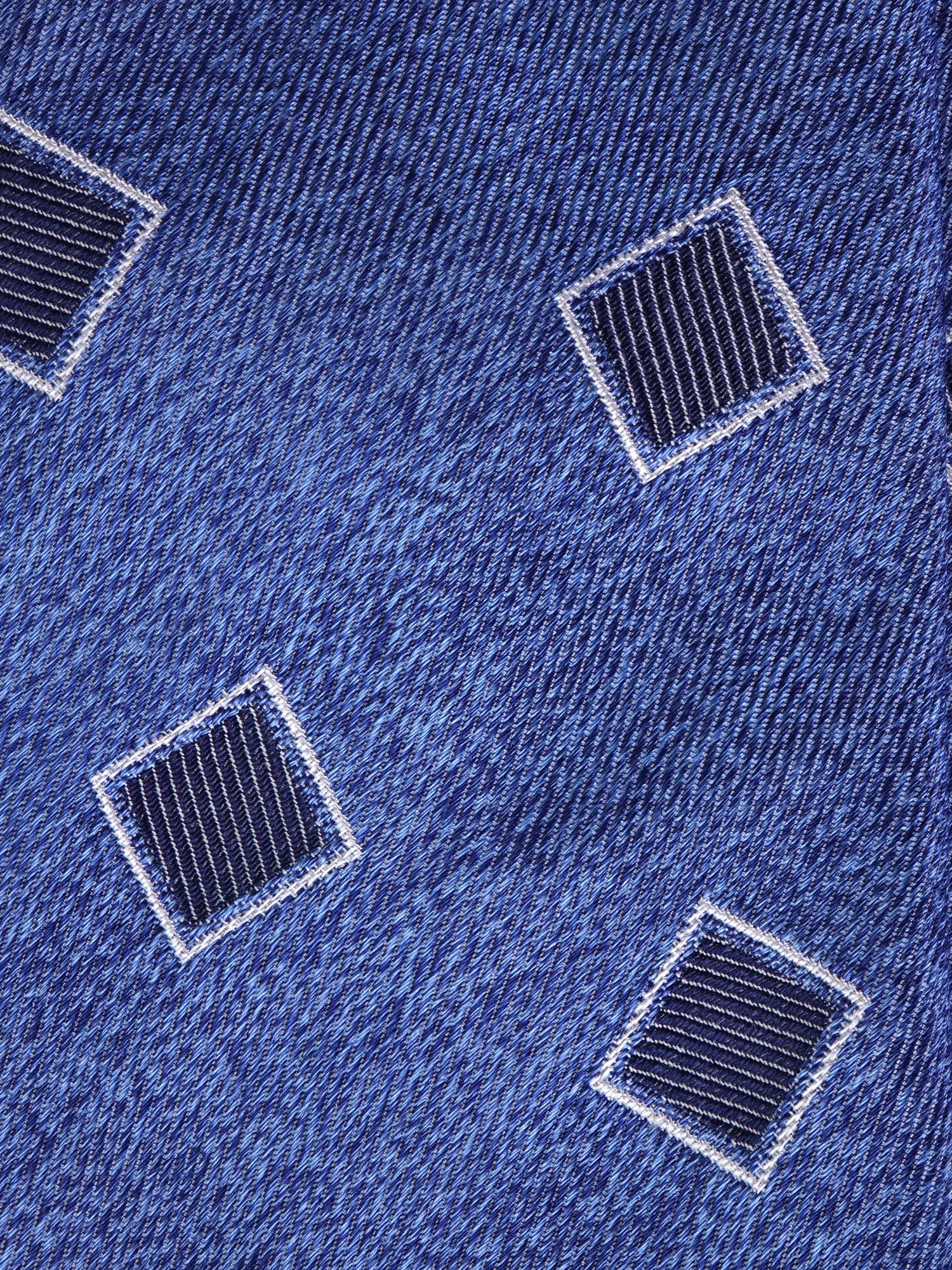 Cravatta 3 pieghe SEAL in seta jacquard Blu
