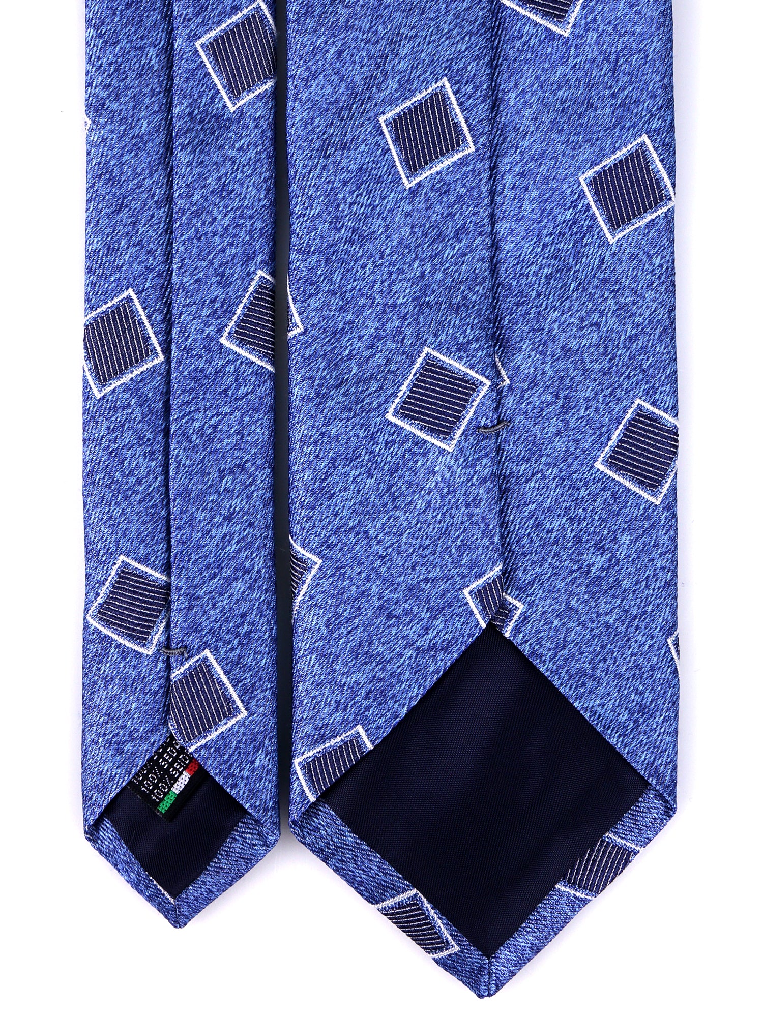 Cravatta 3 pieghe SEAL in seta jacquard Blu