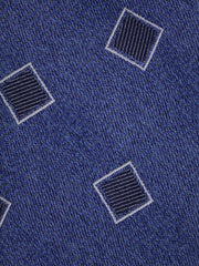 Cravatta 3 pieghe SEAL in seta jacquard Blu scuro