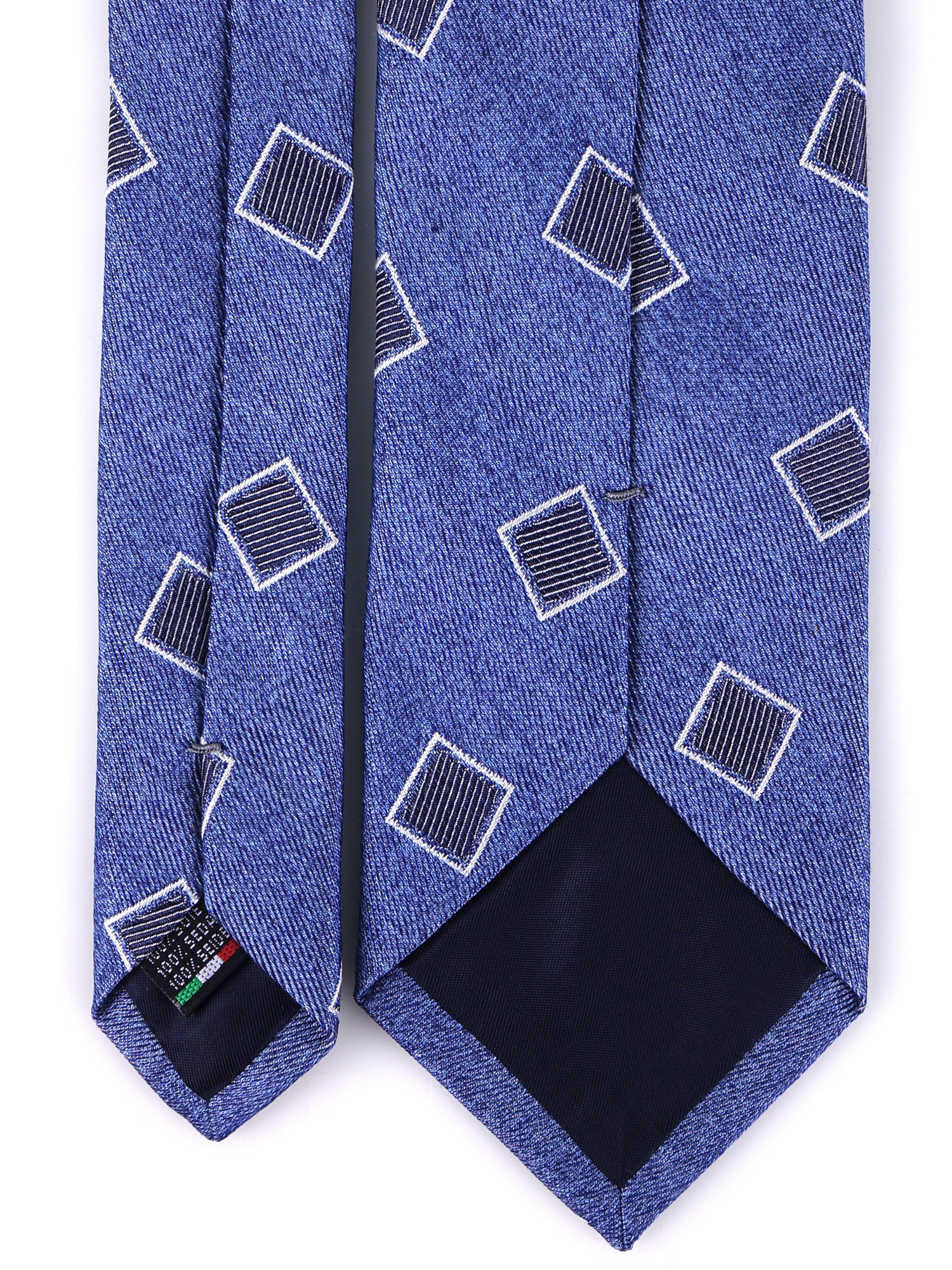 Cravatta 3 pieghe SEAL in seta jacquard Blu scuro