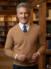 Cravatta blu 3 Pieghe SEGUGIO in lana challis stampata inglese