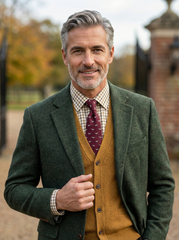 3-fold burgundy SEGUGIO tie in English printed challis wool 