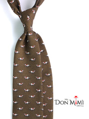 Cravatta verde 3 Pieghe SEGUGIO in lana challis stampata inglese