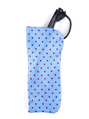 Portaocchiali celeste Severi in seta stampata inglese