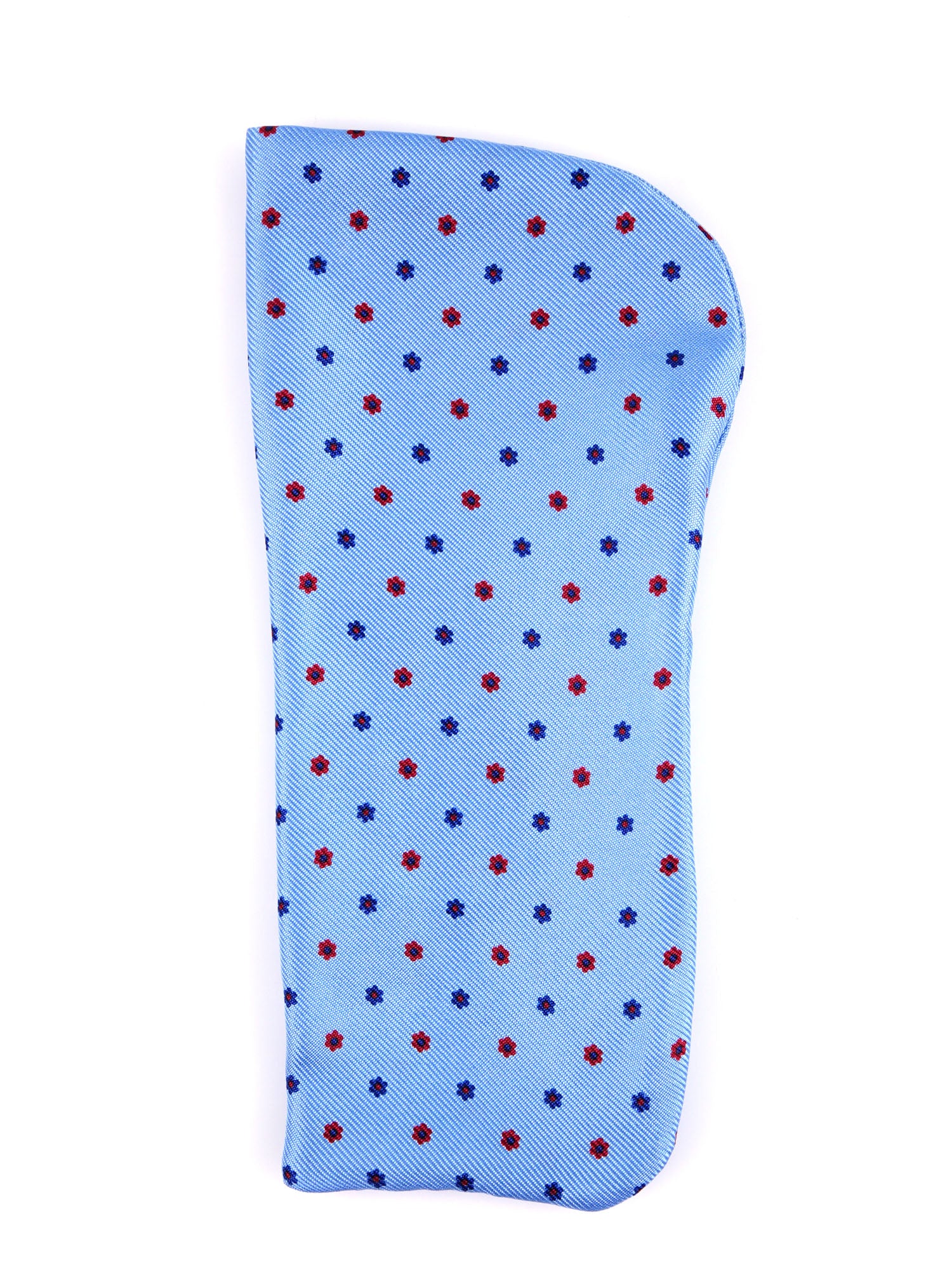 Portaocchiali celeste Severi in seta stampata inglese