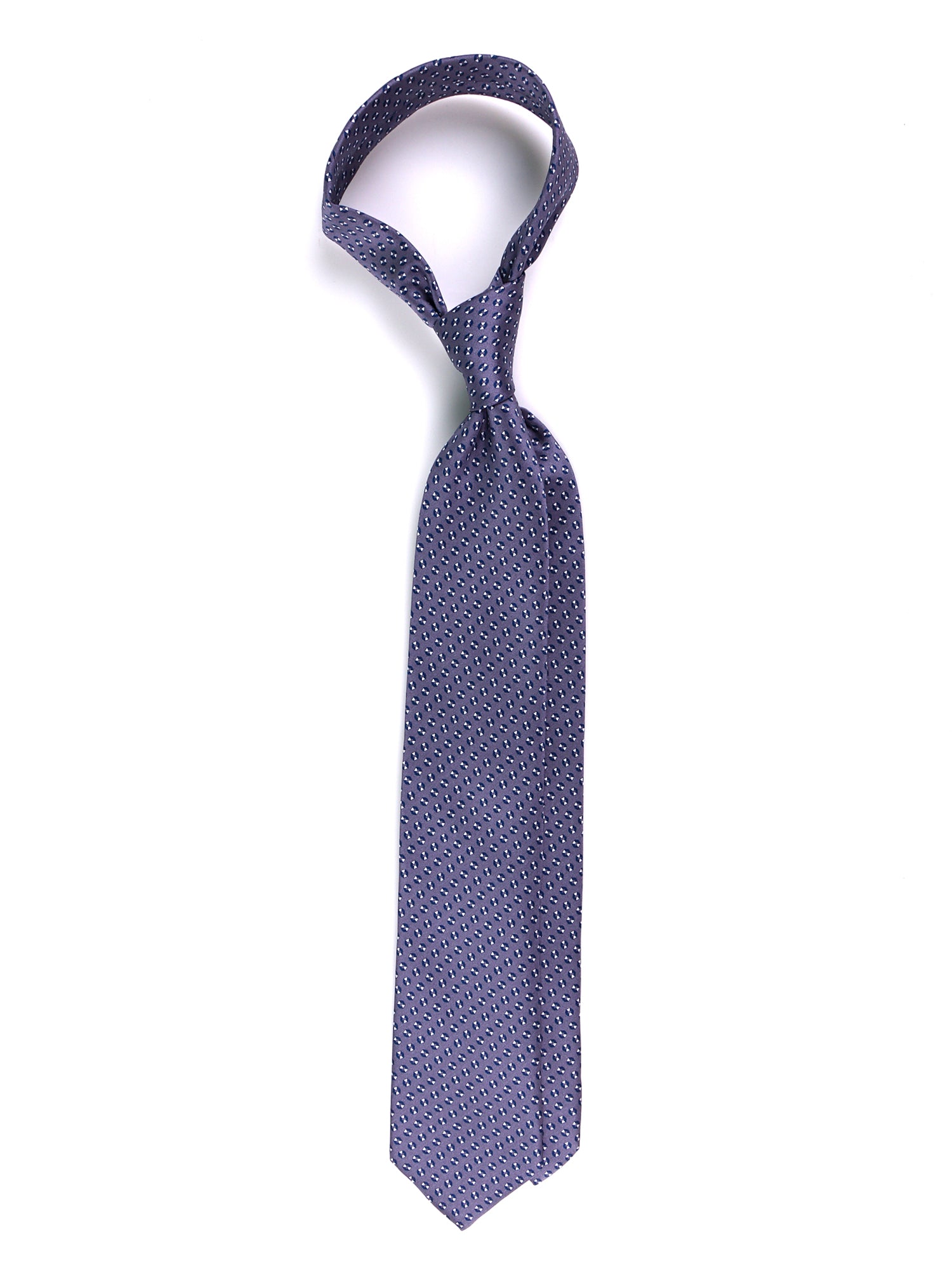 Cravatta 3 pieghe SHILLA in seta stampata grigio