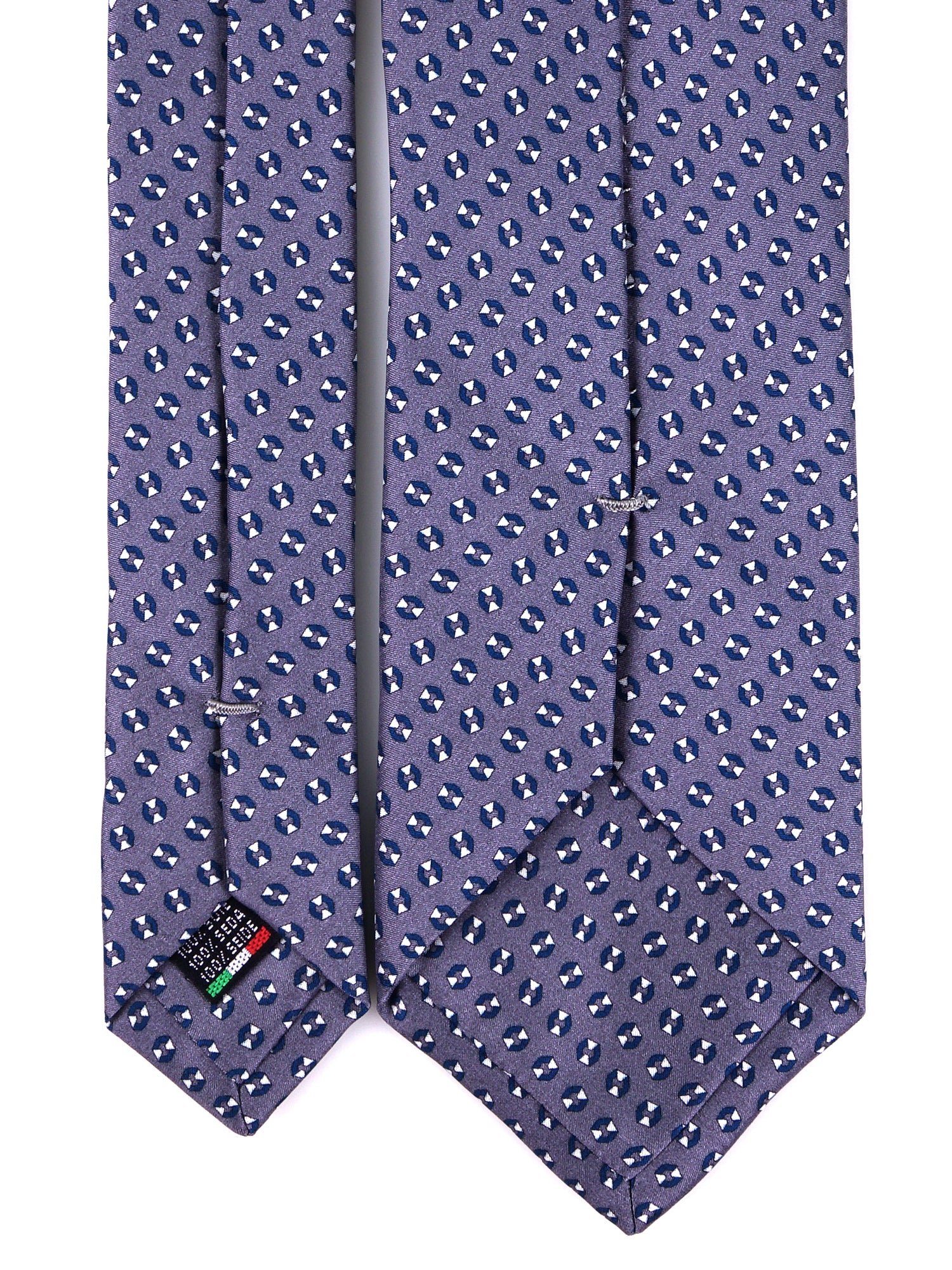 Cravatta 3 pieghe SHILLA in seta stampata grigio
