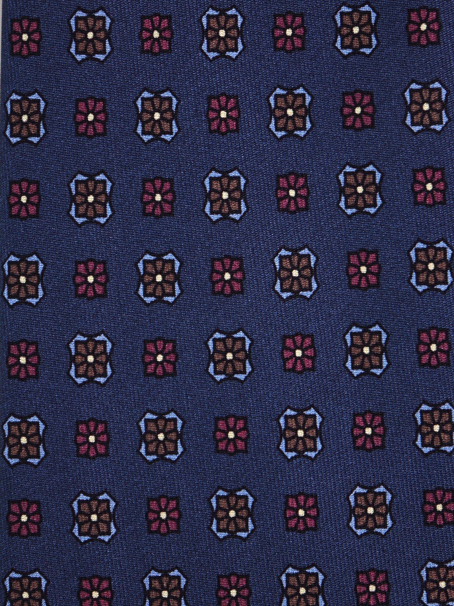 Cravatta 3 pieghe blu SIENA in seta stampata
