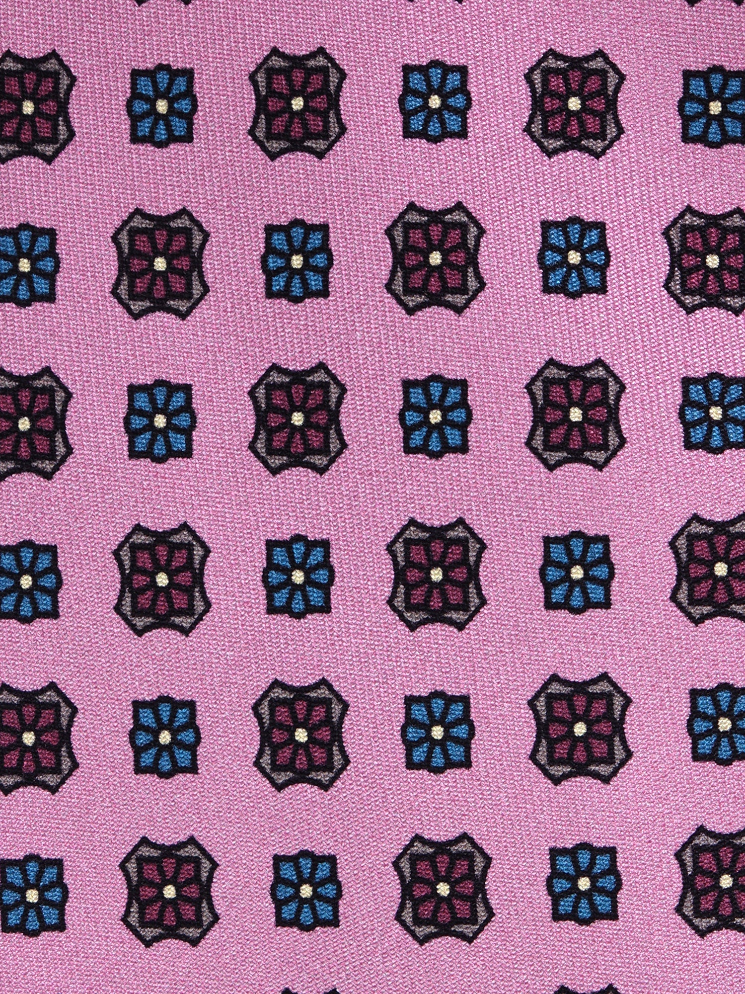 Cravatta 3 pieghe rosa SIENA in seta stampata