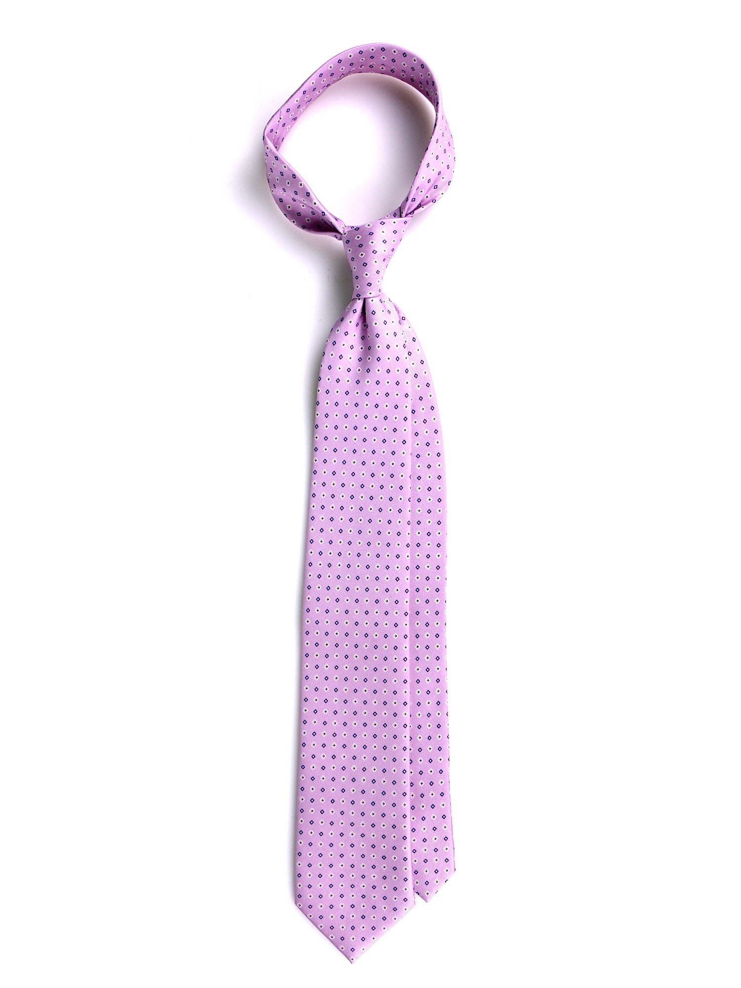 Cravatta 3 pieghe SIGNORIA seta inglese stampata lilla