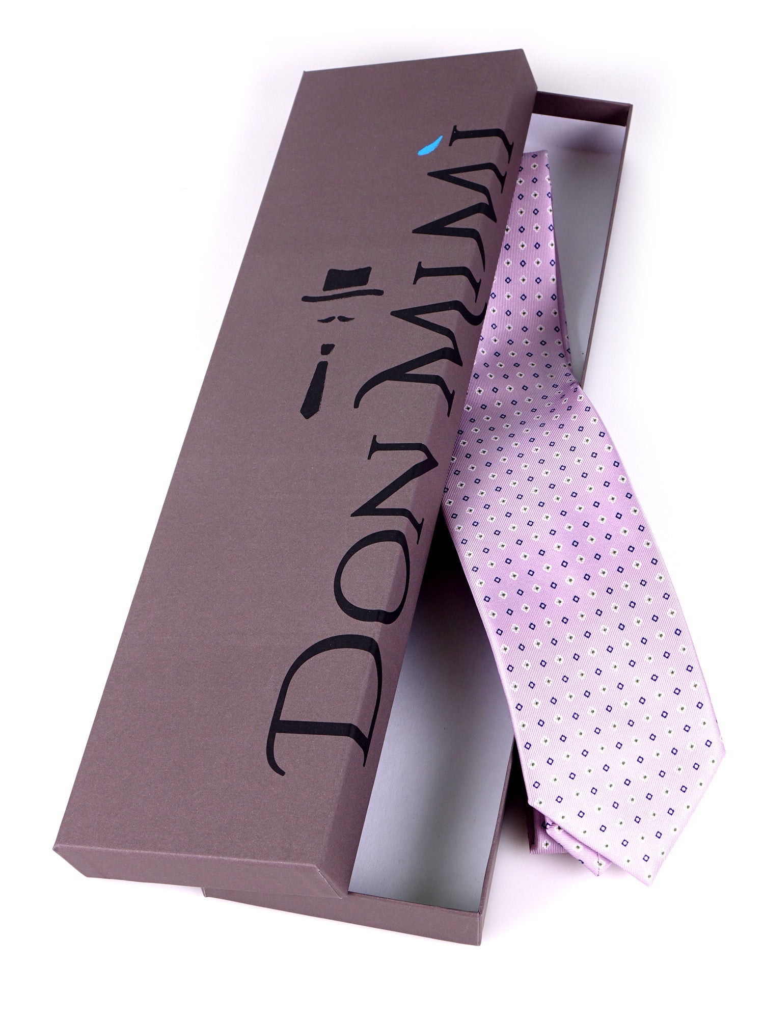 Cravatta 3 pieghe SIGNORIA seta inglese stampata lilla