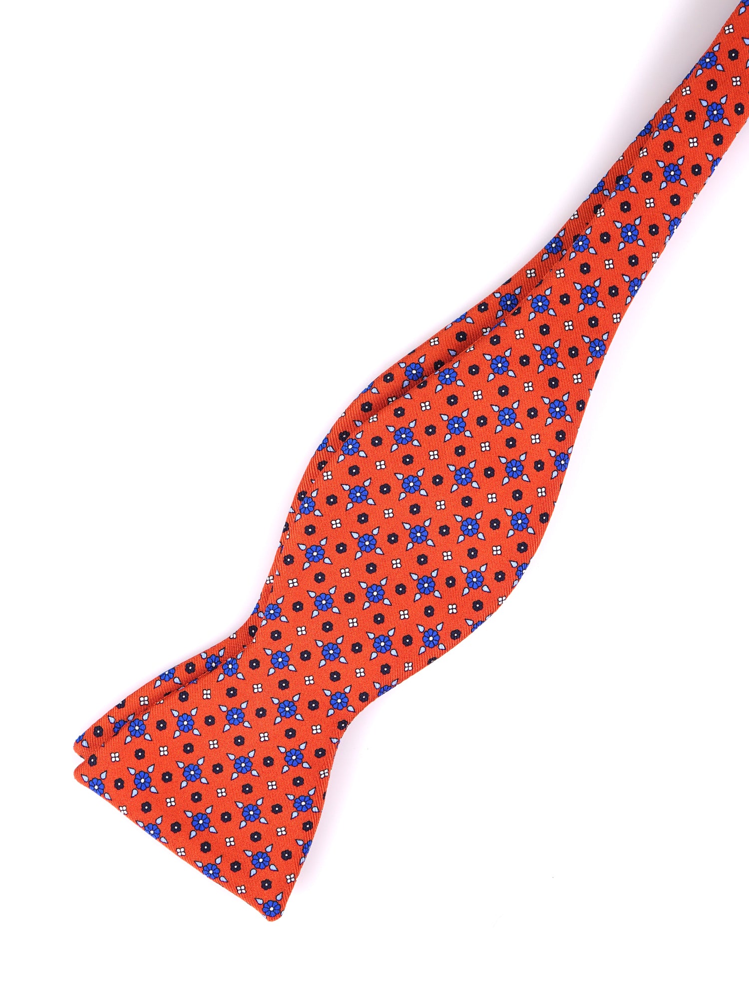 Papillon da annodare arancione SIMONE in seta inglese stampata