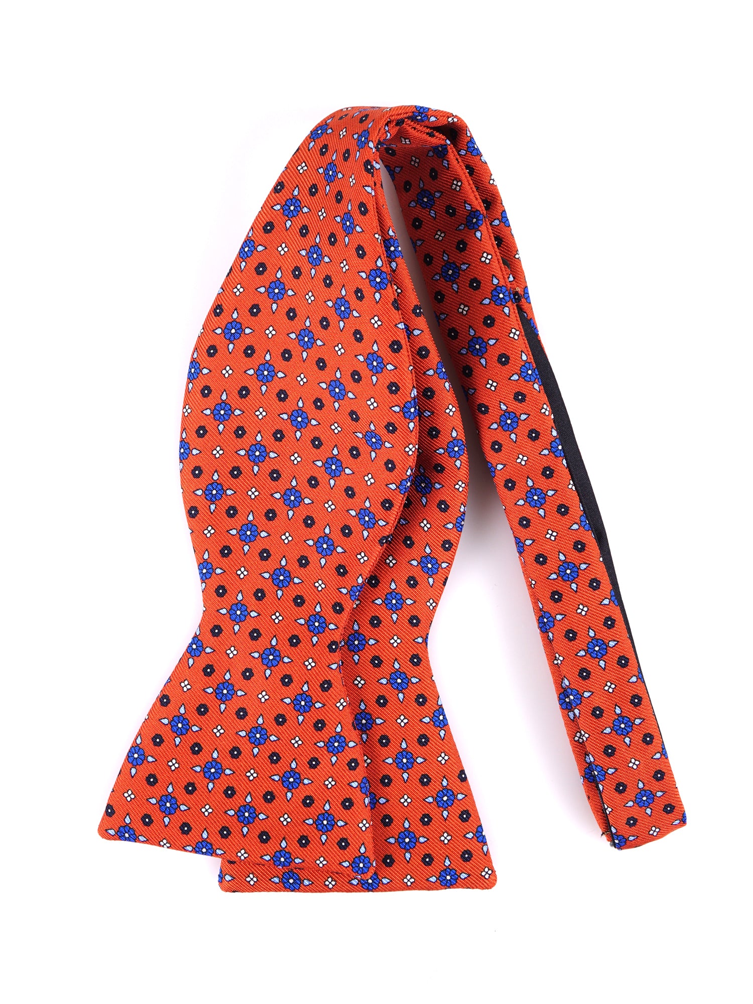 Papillon da annodare arancione SIMONE in seta inglese stampata