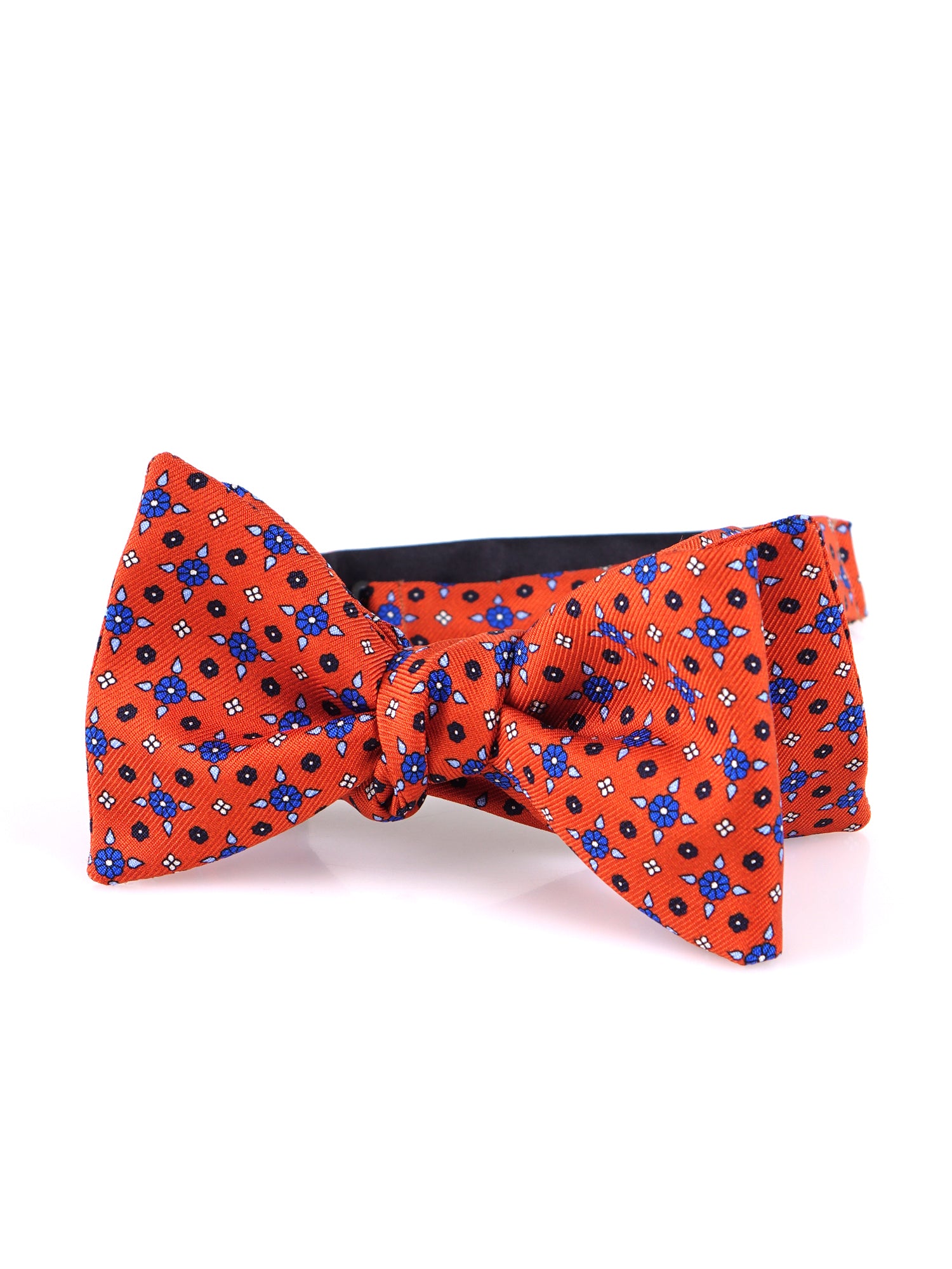 Papillon da annodare arancione SIMONE in seta inglese stampata