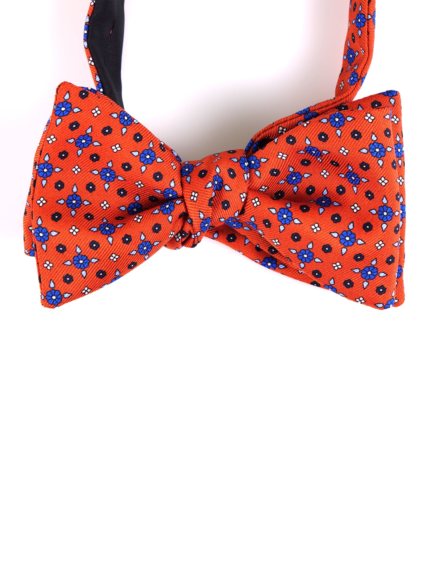 Papillon da annodare arancione SIMONE in seta inglese stampata