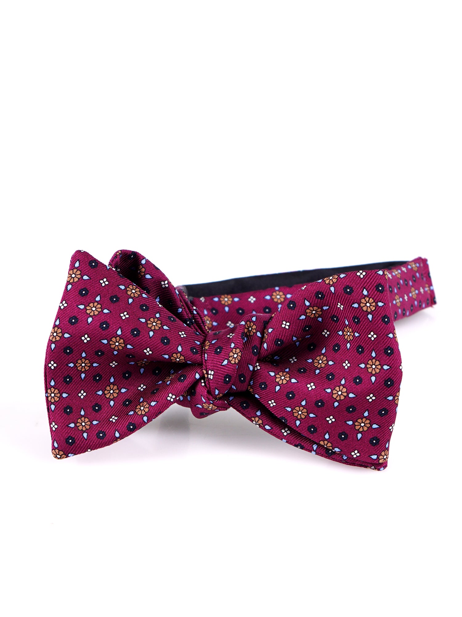 Papillon da annodare SIMONE in seta inglese stampata vinaccia