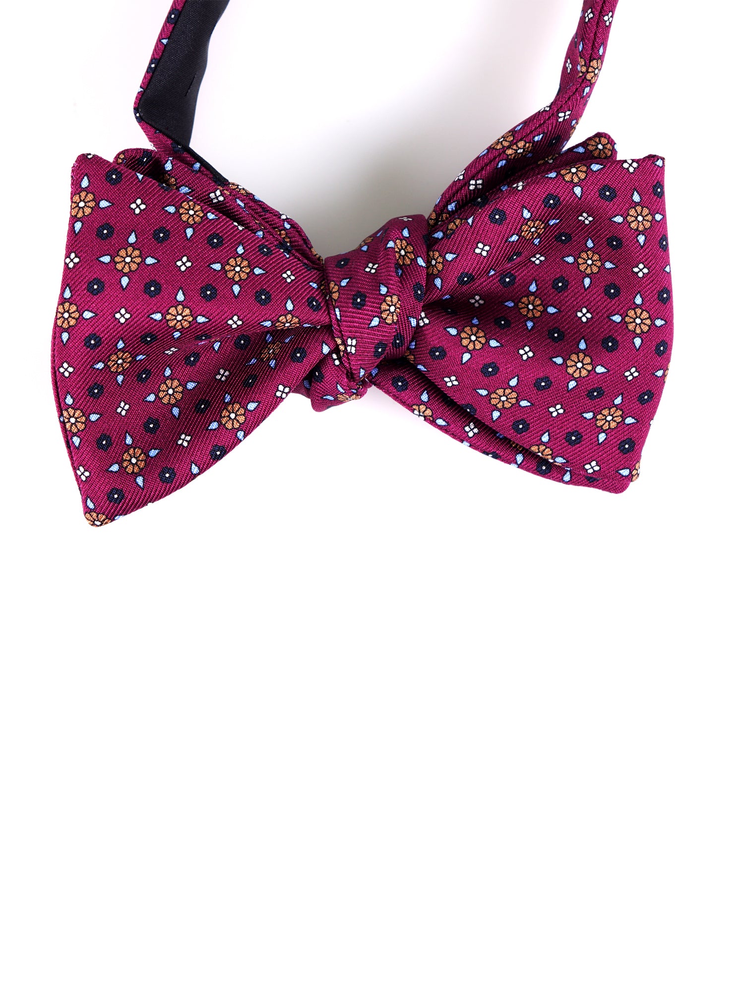 Papillon da annodare SIMONE in seta inglese stampata vinaccia