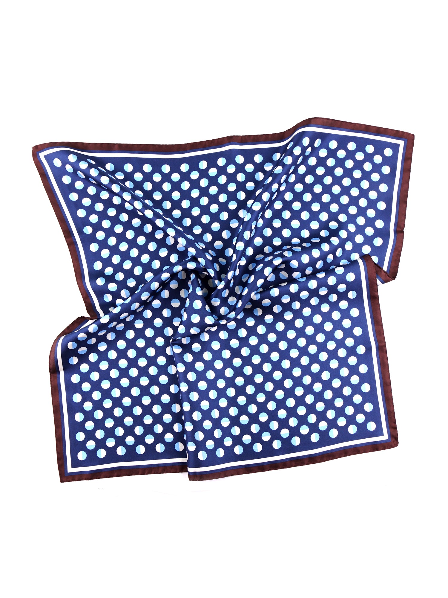 Foulard uomo a pois blu e marrone in seta stampata SMEAGOL