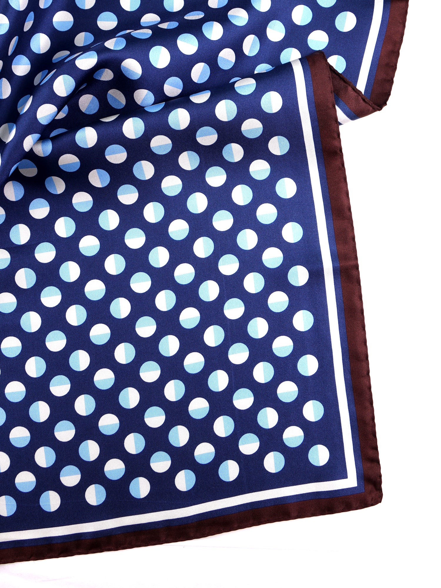 Foulard uomo a pois blu e marrone in seta stampata SMEAGOL
