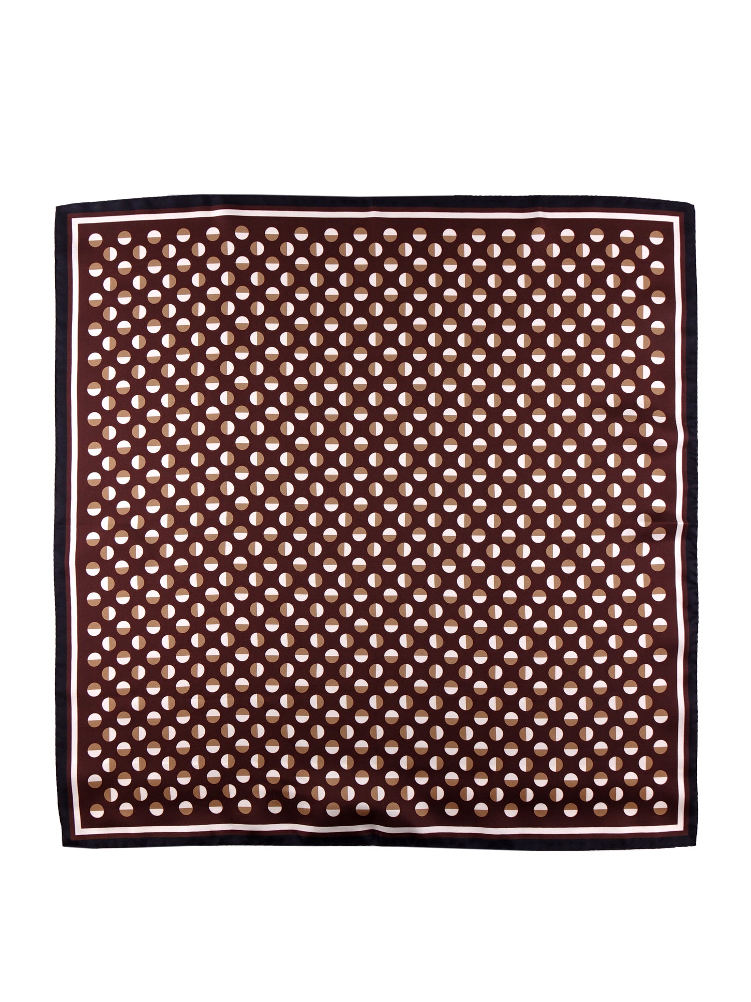 Foulard uomo a pois marrone e nero in seta stampata SMEAGOL