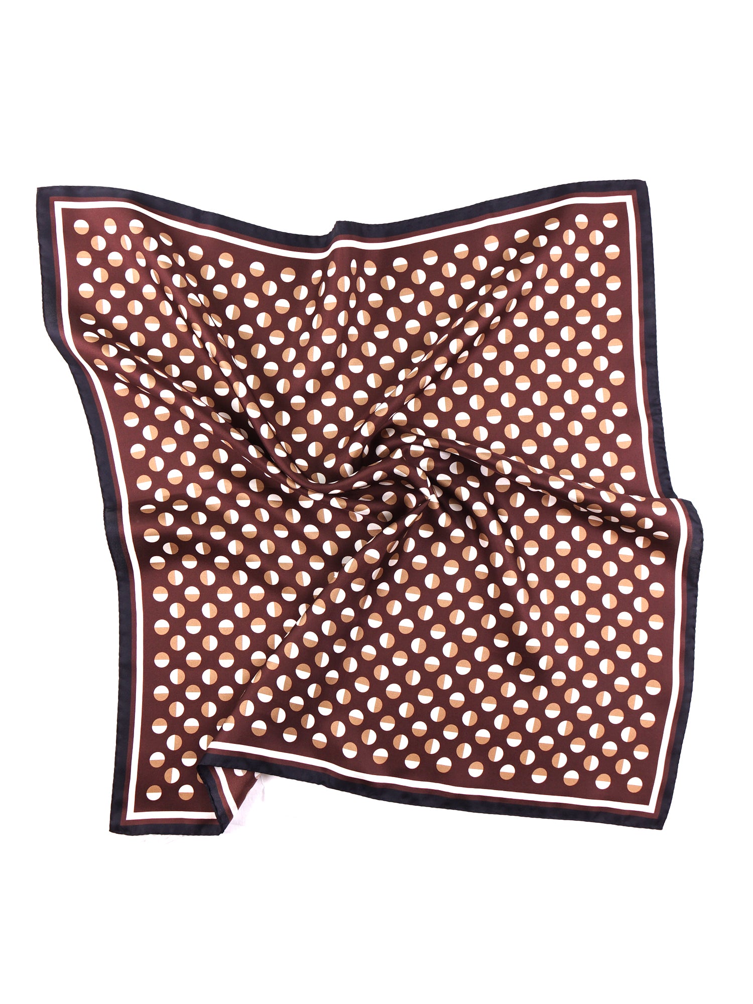 Foulard uomo a pois marrone e nero in seta stampata SMEAGOL