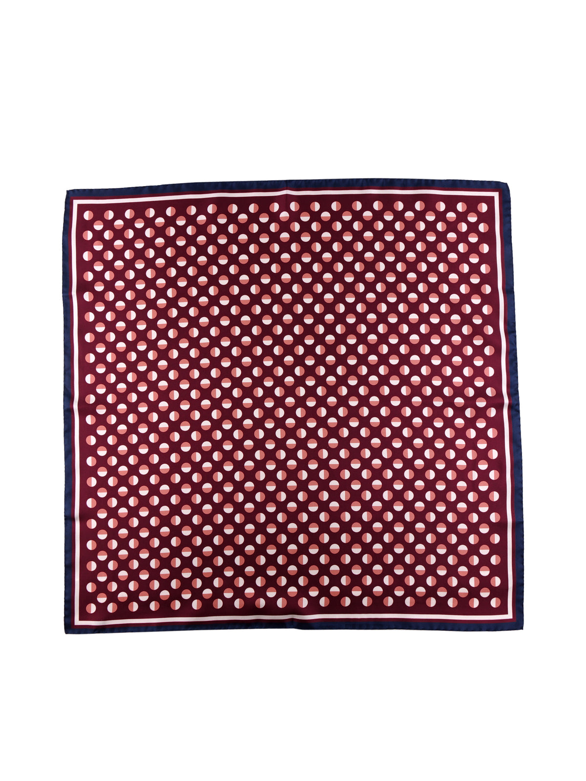 Foulard uomo a pois bordeaux e blu navy in seta stampata SMEAGOL