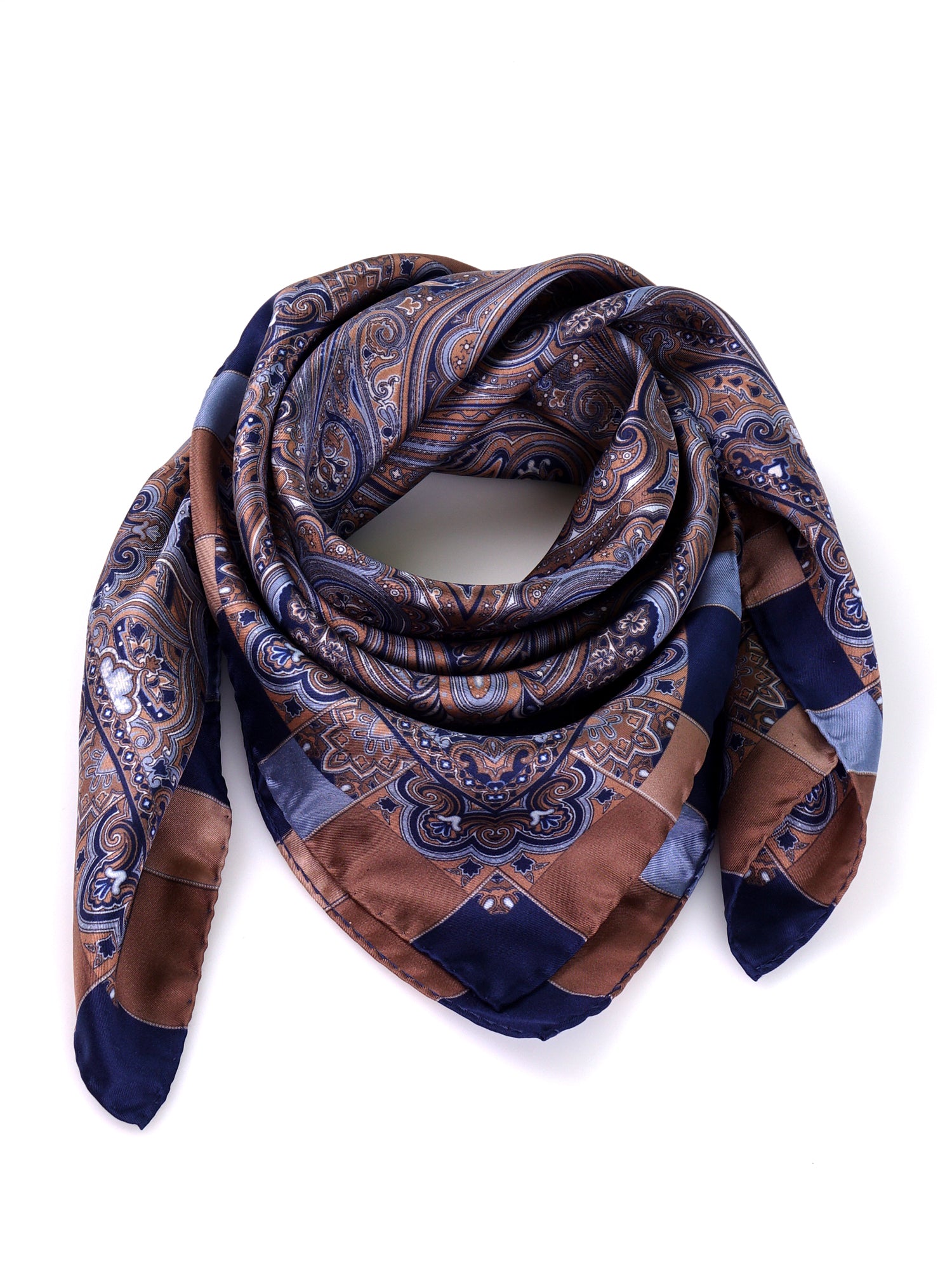 Foulard blu in seta stampata SOMELI