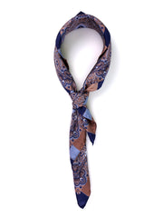Foulard blu in seta stampata SOMELI