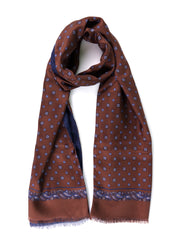 Sciarpa doppiata in seta\lana stampata SPORTY marrone