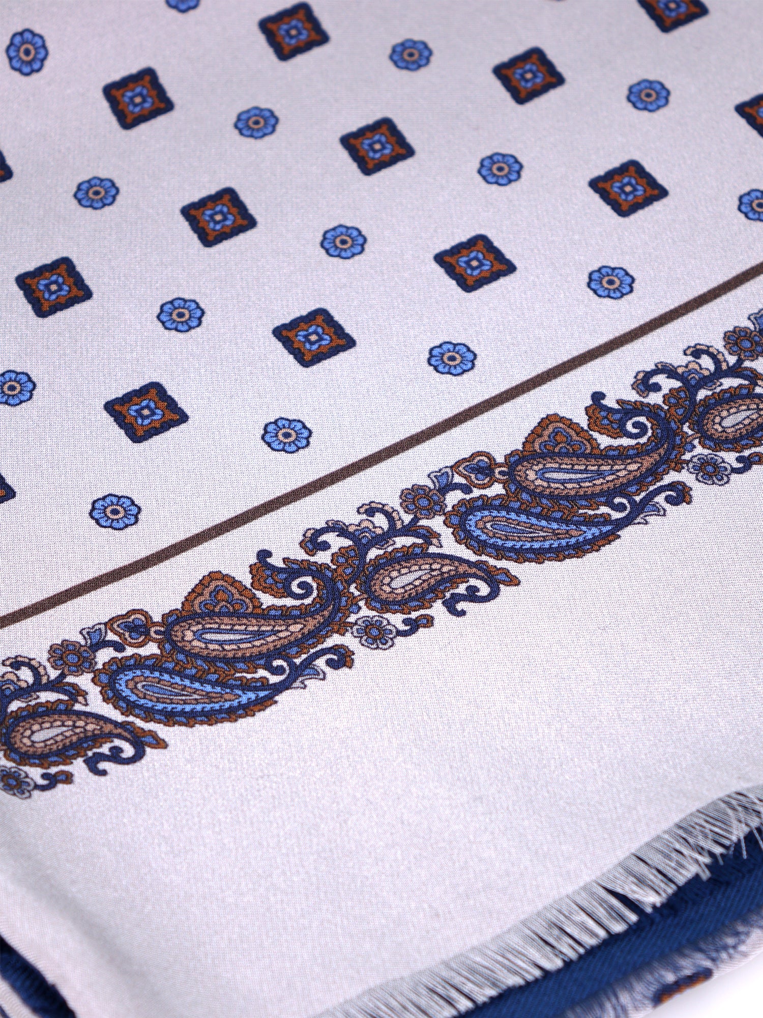 Sciarpa doppiata in seta\lana stampata SPORTY grigio