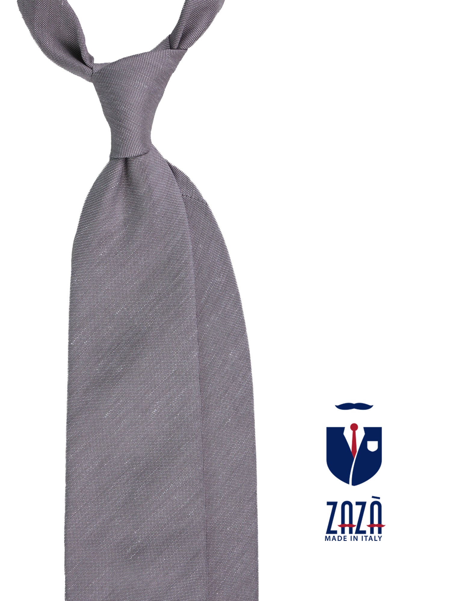 Cravatta 3 pieghe STARK seta\lino grigio