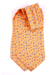 Ascot doppia punta giallo in seta stampata SUNFLARE